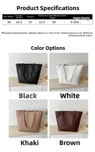 Specifiche dettagliate sulle dimensioni e display a quattro colori della borsa
