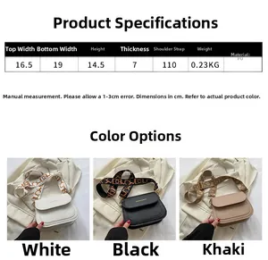 Tabella taglie borsa in PU 19x14.5x7cm disponibile nei colori bianco, nero e kaki