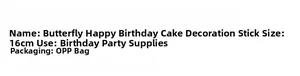 Specifiche dettagliate del topper per torta a farfalla Happy Birthday da 16 cm