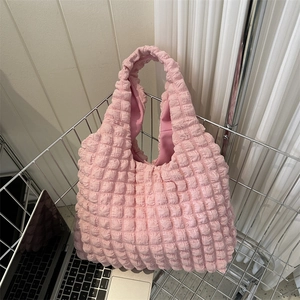 Sac Fourre-tout Femme Texture Popcorn Bulles Minimaliste Nylon Plissé Sac sous le bras Bandoulière Grande Capacité Décontracté Quotidien Mode Sac à Main