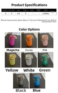 Detailed size chart and 8-color options for the mini cylindrical chain cross-body bag