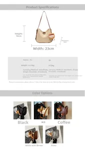 Detailed size chart and multi-color selection of PU leather tote bags for women