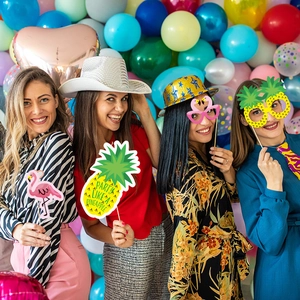 Lot de 20 accessoires photo hawaïens avec motifs ananas et flamants pour fête tropicale