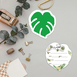 Cartes d'Invitation de Fête en Forme de Feuille de Monstera Tropicale d'Hawaï pour Célébration d'Anniversaire de Plage d'Été Luau Aloha