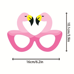 Lunettes de fête flamant rose pour accessoires photo de plage Hawaii de 16x10,1 cm