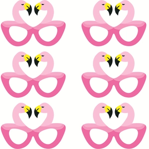 Lot de 6 montures de lunettes de fête flamant rose pour accessoires photo de plage