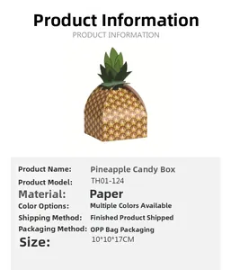 Detailed size specifications for pineapple-shaped paper candy gift box 10x10x17cm