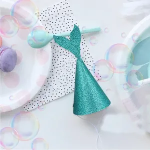 Sparkling turquoise mermaid tail party hat for children birthday party decorations
