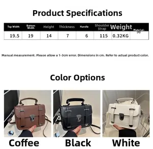 Tabella delle dimensioni dettagliate per la borsa a tracolla vintage in pelle PU