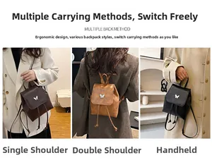 Vintage mini backpack in three colors showing backpack, shoulder and handbag styles