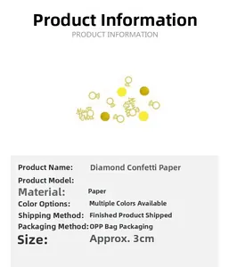 Close-up of diamond ring paper confetti and Miss to Mrs table decor for weddings
