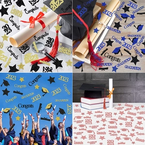 Graduation Confetti Table Scatter Plastic Glitter Congrats Grad Cap Star Diploma Party Decoration Supplies Accessory