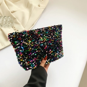 Chic multi-color sequin clutch bag for women party or evening stylish accessory
