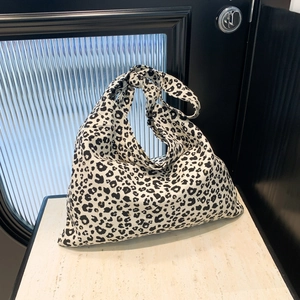 Large Capacity Canvas Tote Bag Leopard Floral Print Casual Hobo Shoulder Bag For Women Fashion Shopper Travel Handbag