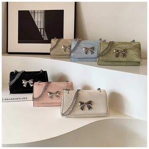 Détails de petits sacs bandoulière avec boucle en métal et bandoulière en chaîne