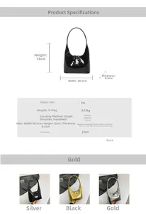 Guide des tailles du sac à main motif crocodile avec dimensions et options de couleur