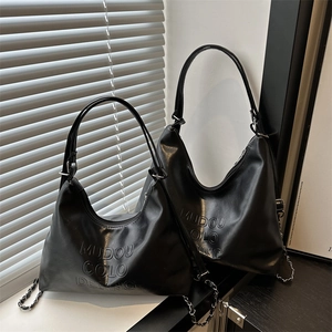 High Texture Large Capacity PU Leather Tote Bag Minimalist Embossed Letter Shoulder Bag For Women Fashion Urban Versatile Bag