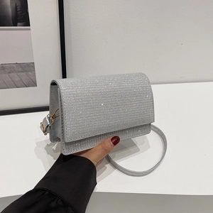 Damen Pailletten Glitzer Kleine Quadratische Tasche PU Leder Mode Party Abend Umhängetasche Vielseitige Einriemen Geldbörse