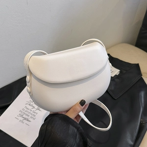 Minimalist Women PU Leather Crossbody Bag Simple Urban Retro Saddle Bag With Magnet Closure For Daily Commute Versatile