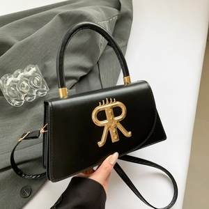 Sac Bandoulière Vintage En Cuir PU Pour Femmes Avec Logo Lettre Tendance Et Bandoulière Réglable Sac À Main Carré À La Mode Quotidien