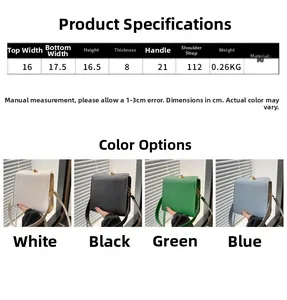 Tableau des tailles et dimensions pour le sac à main rétro en similicuir PU détaillé