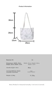 Detailed technical diagram of tote bag with butterfly print and 29x28x12cm dimensions