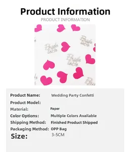 Detail of pink hearts and silver glitter Bride to Be paper confetti for wedding decor