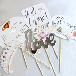 Set de 21 accessoires photo pour enterrement de vie de jeune fille avec signes Bride