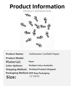 Detailed view of Halloween Boo and spider web paper confetti for festive party decoration