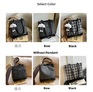 Three patterns of tote bags with bow details and options with or without cloud charms
