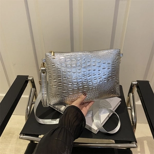 Women Crocodile Pattern Envelope Bag Faux Leather Fashion Shoulder Crossbody Bag Large Capacity Trendy Clutch Purse For Daily Party