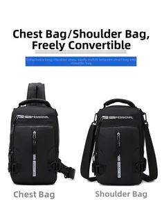 Detail view of the detachable shoulder strap for versatile chest or crossbody bag carry