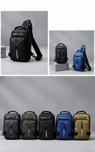 Sac de poitrine étanche en nylon pour hommes en cinq couleurs avec design professionnel multi-poches