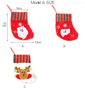 Mini-Weihnachtsstrümpfe mit Weihnachtsmann, Schneemann und Rentier für die Dekoration