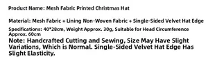 Size chart showing 40x28cm dimensions for the festive mesh fabric Santa hat