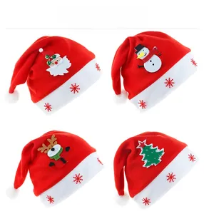 Detailed grid showing velvet Christmas hats with Santa, snowman, reindeer and tree designs