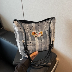 Sac Seau Doux en Dentelle à Pois pour Femmes Avec Écusson Brodé de Chien Sac à Épaule en Toile Bijoux Sac à Main Tendance