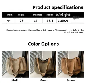Spécifications détaillées de taille et couleurs pour le sac cabas à texture tressée