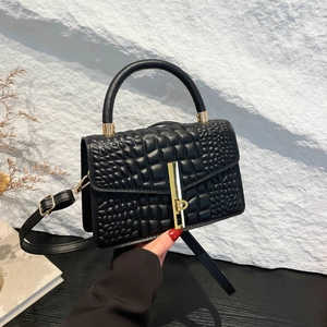 Women Vintage Crocodile Pattern PU Leather Handbag Metal Lock Small Square Crossbody Shoulder Bag Elegant Fashion Gift For Dating Office Party