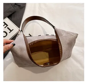 Detail view of large capacity tote bag interior with magnetic snap and inner pocket