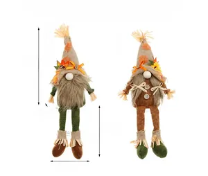 Dimensions détaillées des gnomes d'automne avec chapeaux de feuilles d'érable