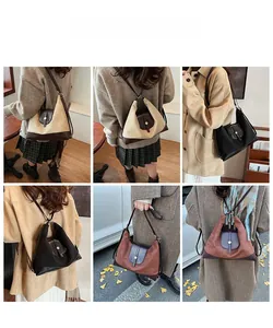 Three-color suede and leather large tote bags showing shoulder and backpack wearing styles