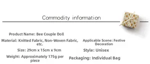 Detailed size and material info for Bee Festival gnome dolls including 29cm height