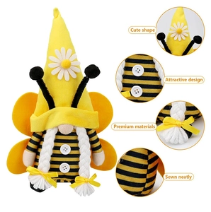 Détail du gnome abeille avec des matériaux de qualité et une couture artisanale