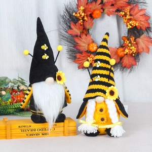 Fatto a Mano Bee Festival Girasole Gnomo di Peluche Decorazione Bumble Bee Tomte per Tavolo di Casa Giardino Festa Ornamento Primavera Estate Regalo