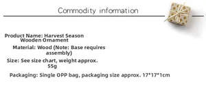 Detailed product specifications for Harvest Season wood pumpkin ornament with assembly guide