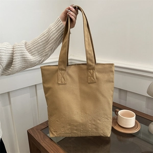 Artistic Canvas Tote Bag For Women With Embroidery Minimalist Large Capacity Shoulder Bag Casual Daily Commuting Handbag