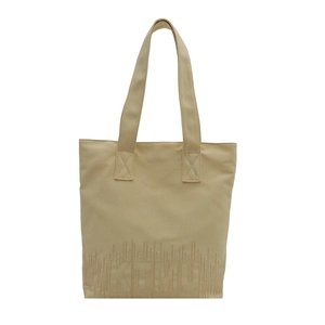 Sac fourre-tout minimaliste en toile beige avec motif KTMU et larges bandoulières