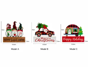 Drei kreative Weihnachtsdeko Tischaufsteller aus Holz mit Zwergen und LKW Motiven