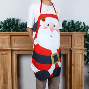 Festive Christmas Santa Claus apron with decorative waist belt and 3D collar detail